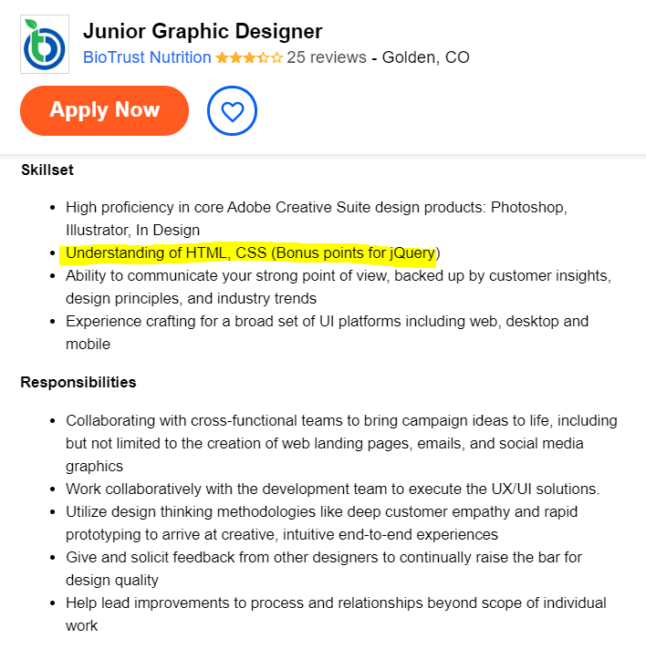 HTML and CSS skills