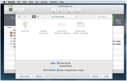 Unzip a file Mac