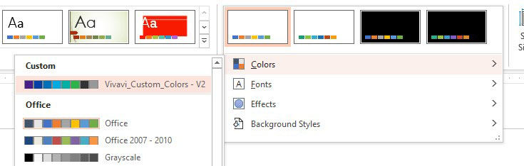 Variants on Design Tab