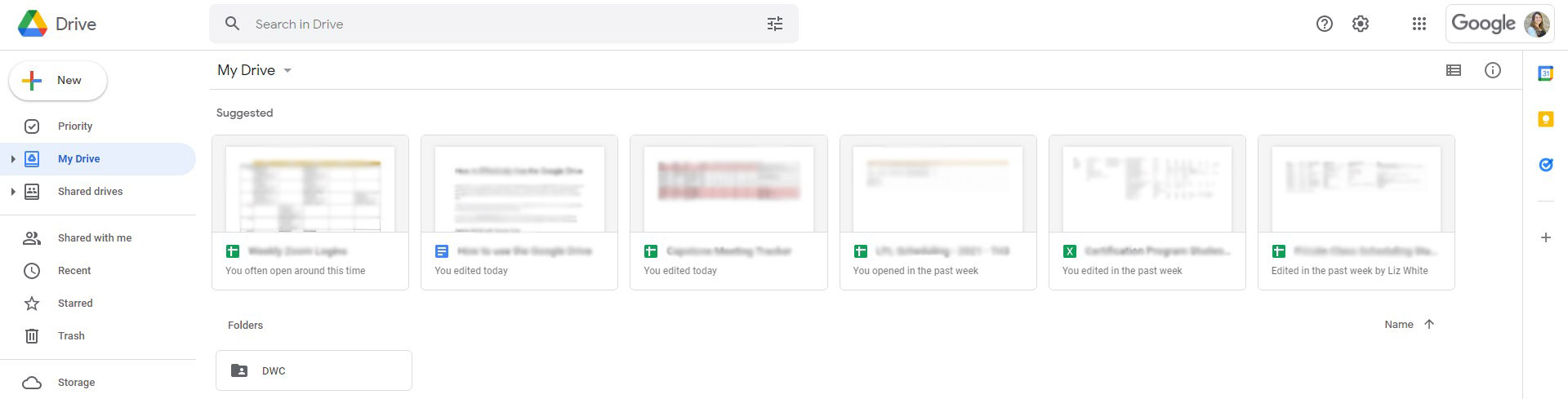 Google Drive Dashboard